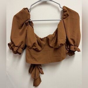 Brown SHEIN Crop Top